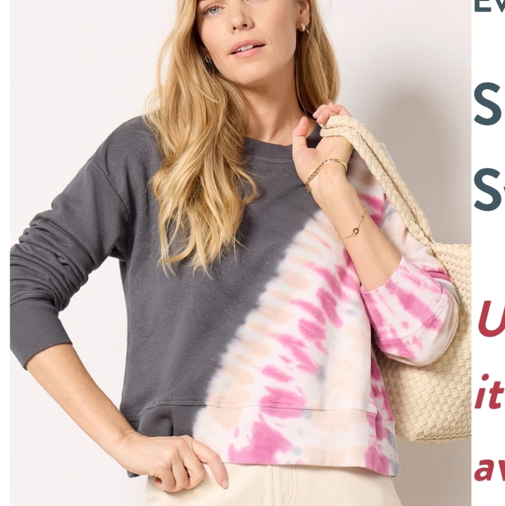 NWT Evereve Sarah Tie-Dye Pullover Sweatshirt